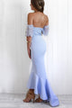 Mermaid Off-the-Shoulder Hi-Low Bridesmaid Dress with Lace OHS069 | Cathyprom