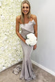 Mermaid Strapless Sweep Train Bridesmaid Dress with Ruffles OHS097 | Cathyprom