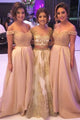 A-Line Off-the-Shoulder Bridesmaid Dress with Sequins Pockets OHS031 | Cathyprom