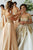 A-Line Off-the-Shoulder Bridesmaid Dress with Sequins Pockets OHS031 | Cathyprom