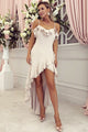A-Line Spaghetti Straps Hi-Low Bridesmaid Dress with Ruffles OHS074 | Cathyprom