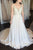 A-Line V-Neck Sweep Train White Chiffon Wedding Dress with Beading OHD008 | Cathyprom