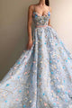 Sparkly Luxury A Line Spaghetti Straps Sweep Train Sleeveless Long Tulle Prom Dresses OHC248 | Cathyprom