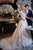 A-Line V-Neck Sweep Train Ivory Wedding Dress with Appliques OHD084 | Cathyprom