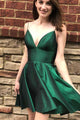 Sleeveless V Neck Satin Straps Homecoming Dresses Short Prom Dress OHM001 | Cathyprom