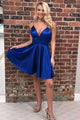 Sleeveless V Neck Satin Straps Homecoming Dresses Short Prom Dress OHM001 | Cathyprom