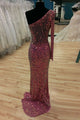 Fancy One-Shoulder Mermaid Illusion Back Prom Dress Evening Gowns LPD68 | Cathyprom
