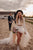 Mermaid Two Piece Tulle White Long Sleeves Wedding Dress Sweep Train Slit Beach Bridal Gown OHD235