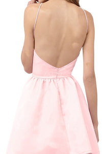 Charming Jewel A-line Short Prom Dress Open Back Pink Homecoming Dress LPD71 | Cathyprom