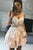 A-line V-neck Light Pink Pleat Homecoming Dress with Handmade Flowers OHM201