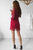 Sheath High Neck Red Lace Party Dress with Long Sleeves Homecoming Dress OHM203