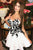 A-line White Pleats Short Homecoming Dress with Black Lace Appliques OHM209