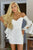 Sheath White Bodycon Lace Cold Shoulder Graduation Dress with Bell Sleeves OHM214