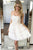 Ivory Strapless A-line Lace Tulle Short Party Dress Chic Homecoming Dresses OHM217