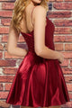 Modest V-neck Sleeveless Ruched Formal Homecoming Party Dress OHM059 | Cathyprom