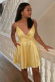 Modest V-neck Sleeveless Ruched Formal Homecoming Party Dress OHM059 | Cathyprom