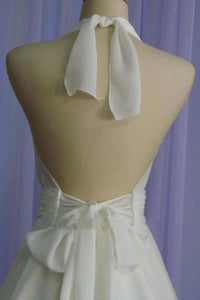 Vintage A Line Halter White Short Homecoming Dresses with Ruffles OHM086 | Cathyprom