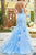 Gorgeous Spaghetti Straps Floral LaceDeep V-neck Sleeveless Prom Dress SNH006