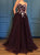 A-line Spaghetti Straps Applique Long Prom Dresses GM3197