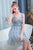 A Line V Neck Sleeveless Short Homecoming Dresses with Beading OHM025 | Cathyprom