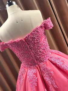 Ball Gown Cap Sleeve Lace Appliques Prom Dresses 2019 Burgundy Prom/Evening Dress PIN7114|CathyProm