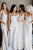 Formal Satin A-Line Square Neck Long White Sleeveless Wedding Dress Simple Bridal Gown OHD237