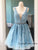 Lace Appliques  Beaded Homecoming Dresses Tulle Short Prom Party Gown DKL1120