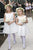 Sweet Bateau Sleeveless White Satin Knee Length Short Flower Girl Dresses OHR036 | Cathyprom