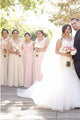 A-Line Cross Neck Backless Chiffon Bridesmaid Dress with Ruched OHS038 | Cathyprom