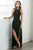 A-Line Halter Backless Black Chiffon Prom Dress with Split OHC069 | Cathyprom