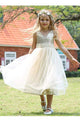 Cute Sleeveless Sweetheart Sequins Tulle Straps Flower Girl Dresses OHR011 | Cathyprom