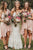 A-Line V-Neck Hi-Low Chiffon Bridesmaid Dress with Ruffles Sash OHS089 | Cathyprom