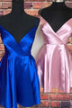 Modest V-neck Sleeveless Ruched Formal Homecoming Party Dress OHM059 | Cathyprom