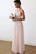 A-Line V-Neck Criss-Cross Straps Pink Chiffon Long Bridesmaid Dress with Pleats OHS060 | Cathyprom