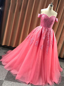 Ball Gown Cap Sleeve Lace Appliques Prom Dresses 2019 Burgundy Prom/Evening Dress PIN7114|CathyProm