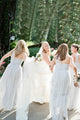 Simple Chiffon A-Line Floor Length Long Dust Blue Bridesmaid Dress OHS143