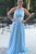 A-Line Round Neck Open Back Light Blue Bridesmaid Dress with Ruched OHS032 | Cathyprom