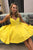 Simple V Neck Yellow Short Homecoming Dresses with Ruched OHM021 | Cathyprom