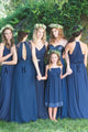 Spaghetti Straps Floor-Length Chiffon Bridesmaid Dress with Pleats OHS071 | Cathyprom