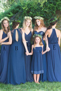 Spaghetti Straps Floor-Length Chiffon Bridesmaid Dress with Pleats OHS071 | Cathyprom