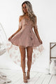 A-Line Spaghetti Straps Hi-Lo Lace Homecoming Dress OHM034 | Cathyprom