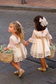 A line Long Sleeve Lace Above Knee Bowknot Flower Girl Dresses OHR027 | Cathyprom