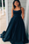 Elegant Simple Sleeves Square Neck Stain Long Prom Dresses Under 100 LPD9