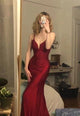 Spaghetti Straps Mermaid Long Prom Dress SNH004