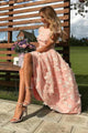 Elegant  A Line Scoop Cap Sleeve Prom Dress With Flowers, Homecoming Dress YZ211009
