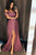 A-Line Cold Shoulder Purple Satin Prom Dress With Split, Evening Dress CMS211115