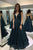 A-Line Tulle Lace Long Prom Dress With Sequins, Evening Dress YZ211075