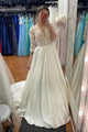 A Line Half-Sleeve Tulle Wedding Dress Custom Made Wedding Gown Bridal Gown OHD172 | Cathyprom