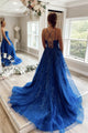 A-Line Spaghetti Straps Long  Prom Dress With Lace, Evening Dress YZ211077