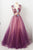 A-Line V Neck Tulle Long  Prom Dress With Appliques YZ211022